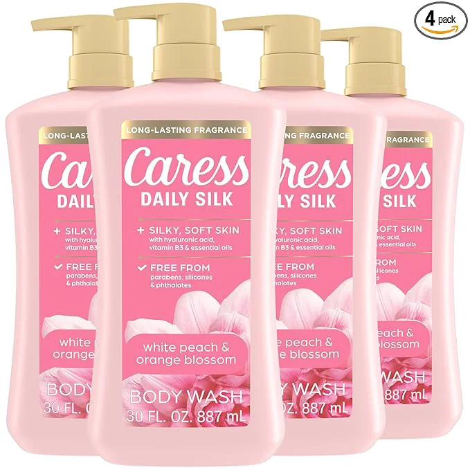 Comfortable Caress Body Wash With Pump Daily Silk White Peach Orange Blossom Body Soap Elite