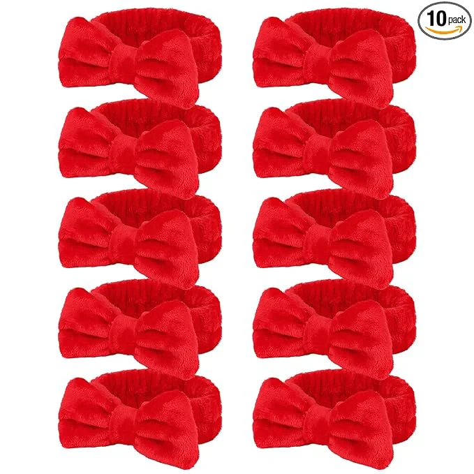 Flexible Casoty 10 Pcs Red Makeup Headbands Hair Band Trendy