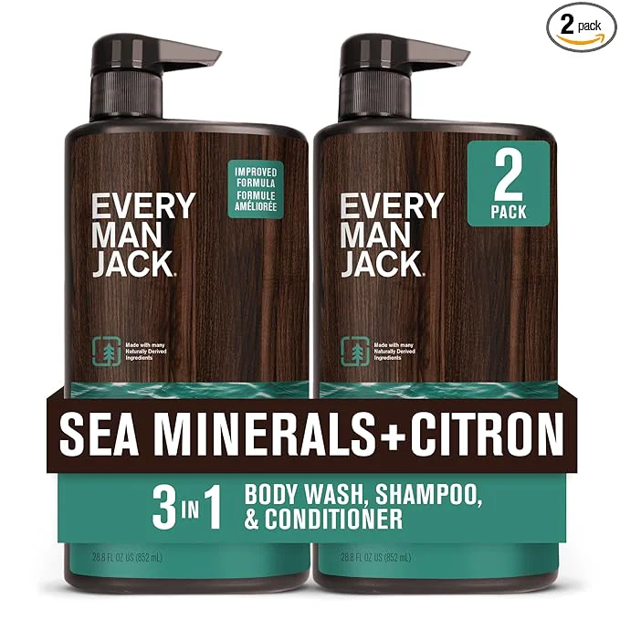 Environmentally Friendly Every Man Jack Sea Minerals Citron Hydrating Mens 3-in-1 All Over Wash Genuine