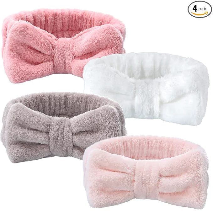 Fine Crafted VITEVER 4 Pack Spa Headband for Washing Face Girls Makeup Bow Tie Hair Band Next-Generation