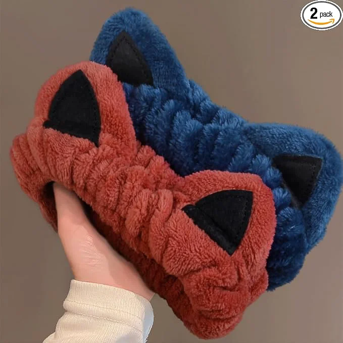 Fast Huachi 2 Packs Cute Cat Spa Headband Stylish