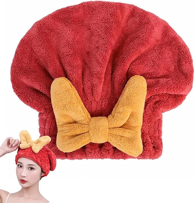 Secure Microfiber Hair Drying Cap Ultra Absorbent Hair Towel Wrap Turban Crafted
