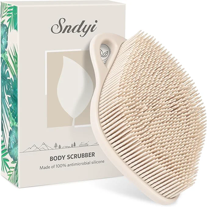 Green Sndyi Silicone Body Scrubber Gentle Exfoliating Body Scrubber Convenient