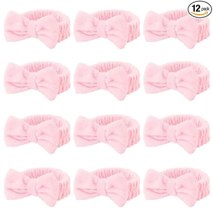 Recyclable Casoty 12 Pcs Pink Spa Headband Makeup Headband Organic