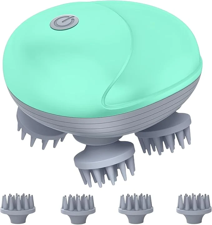 Minimalist Electric Scalp Massager for Men Women Handheld Cat Dog Pet Head Massager Green