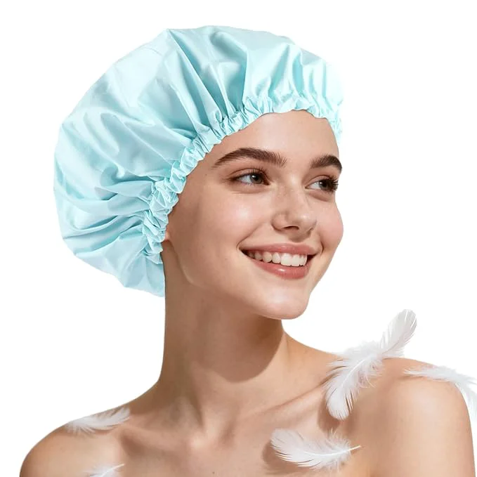Genuine Years Calm Shower Cap for Women Waterproof Reusable – 27g Ultra Lightweight Luxury