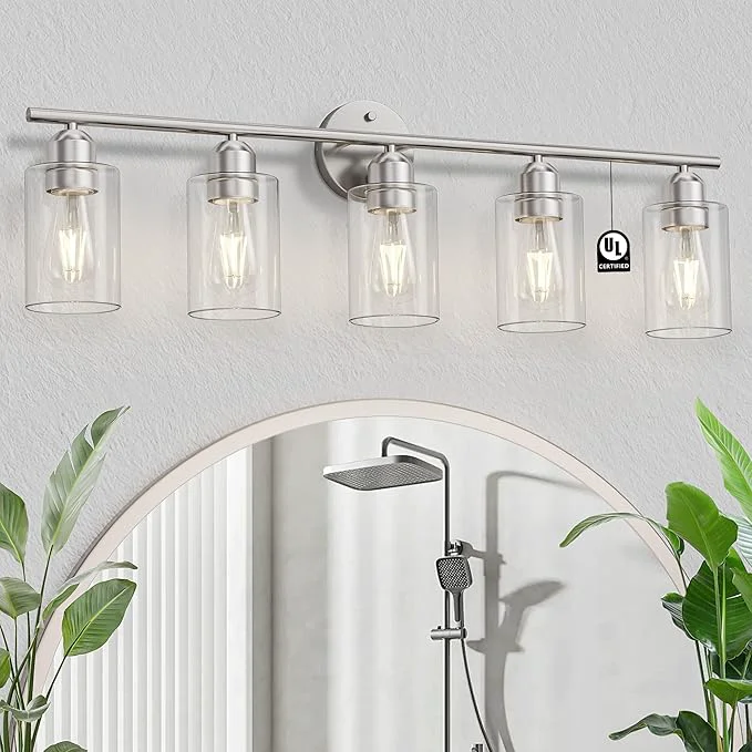 Fine Espird Bathroom Vanity Light Fixtures Brushed Nickel Bathroom Lighting Fixture Minimalist