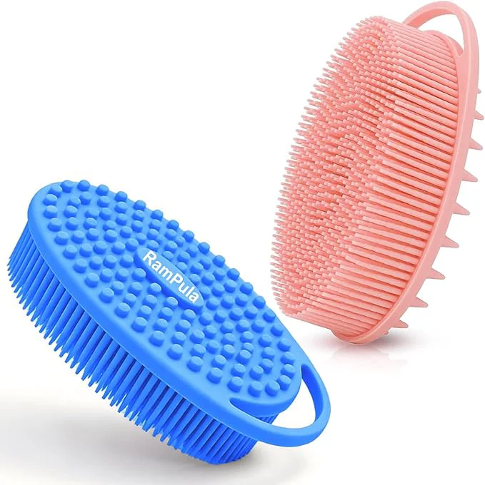 Practical RamPula Silicone Body Scrubber Silicone Loofah Quick-Dry Exfoliating Body Optimized