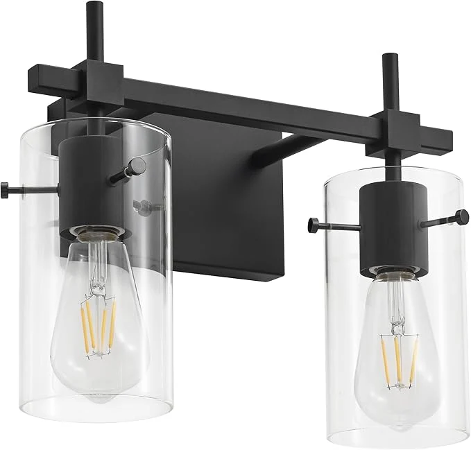 Genuine SOLFART Vintage 2 Lights Bathroom Light Fixtures Wall Sconces Black Vanity Unique