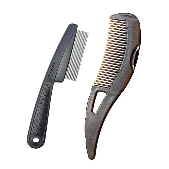Sustainable Dandruff Comb Wide Tooth Stainless Steel Fine Tooth Lice Psoriasis Scalp Detox Top-Quality