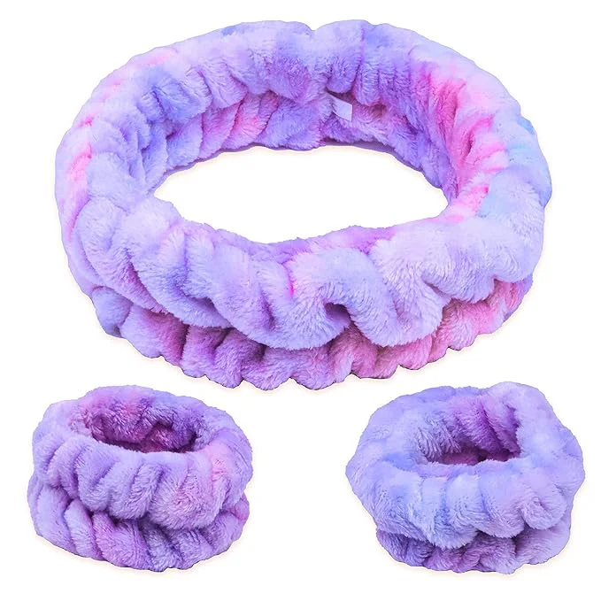 Original FROG SAC Puffy Spa Headband and Wristbands Natural