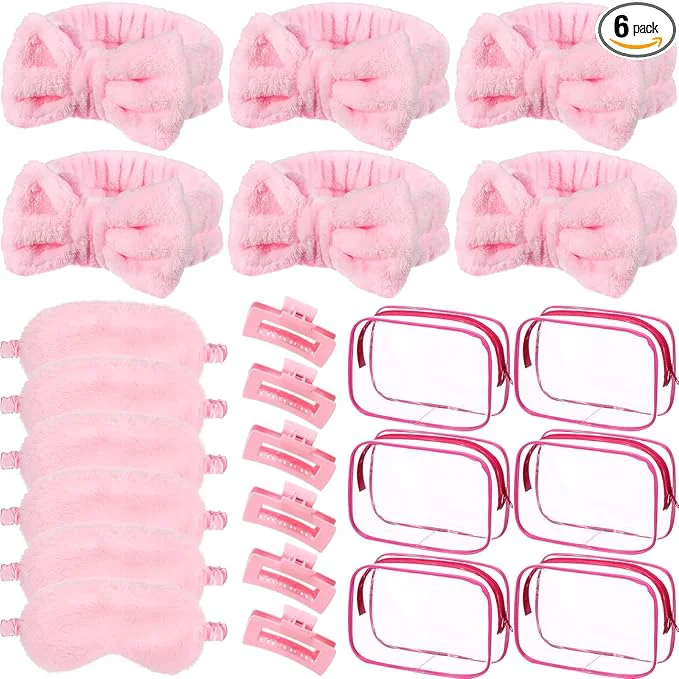 Carefully Designed Hoteam 24 Pcs Spa Party Favors Supplies 6 Spa Headband 6 Plush Sleep Eye Mask 6 Certified