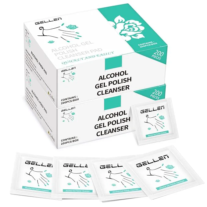 Professional Gellen 400 Pack Nail Prep Cleanser Pads Alcohol Pads Top-Quality