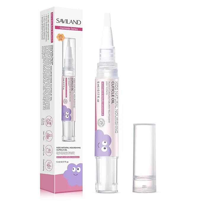 Flexible SAVILAND Cuticle Oil Pen for Kids Plant-Based Nail Oil Pen 8-Hour Long-Lasting Authentic