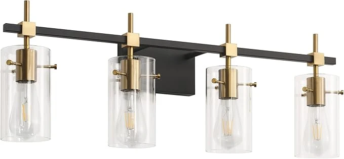 Dependable SOLFART Farmhouse Brass Bathroom Vanity Lights fixtures Over Mirror Vintage Efficient