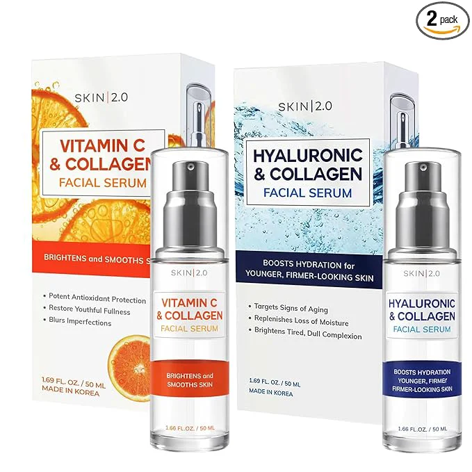 Modern Skin 2.0 Hyaluronic Collagen Vitamin C Face Serum – Dermatologist Tested Original Design