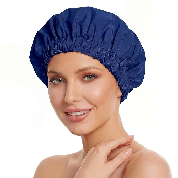 Secure Reusable Shower Cap for Women Large Waterproof Shower Bonnet Artisan