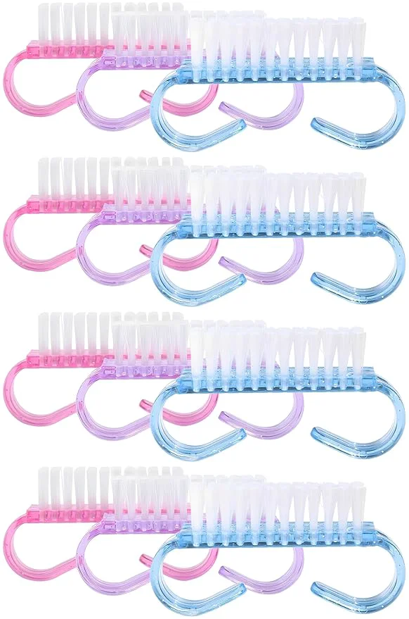 High-Performance 12-Pack Handle Grip Nail Brush Fingernail Scrub Cleaning Brushes Refined