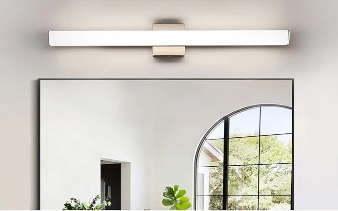 Dependable LED Bathroom Vanity Light Fixtures 31.5in Brushed Nickel Dimmable24W 4000K Smooth
