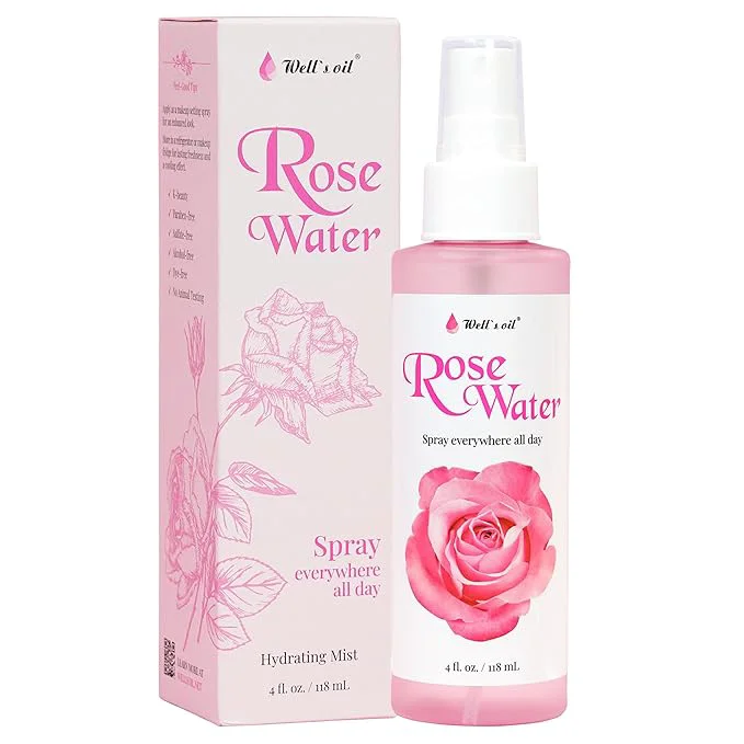 Original Design Well's Oil Rosewater Face Hair Mist Spray Floral Rosewater Hydrosol Trendy