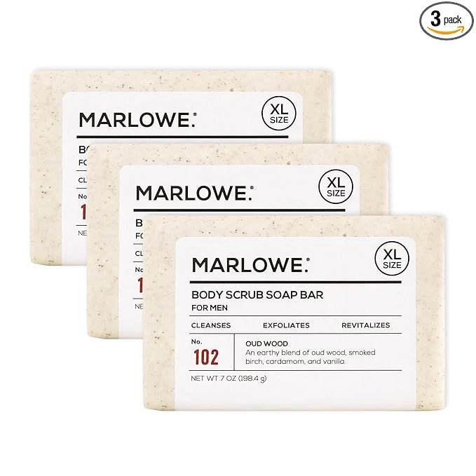 Easy-to-Use MARLOWE. No. 102 Body Scrub Soap 7 oz Oud Wood Exfoliating Soap Bar Genuine