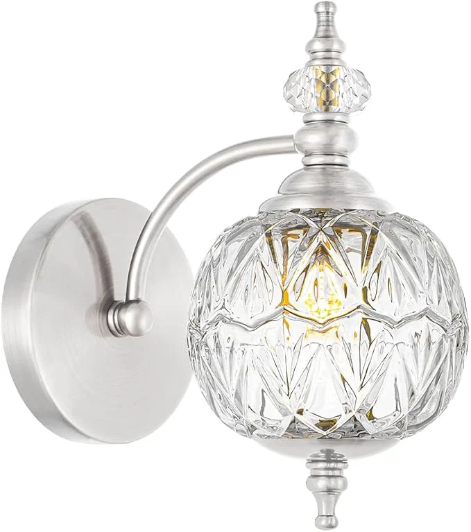 Durable Brushed Nickel Bathroom Wall Sconce Vintage Style Fast