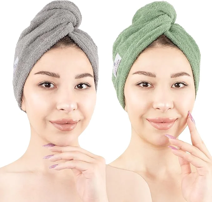 Organic American Soft Linen Cotton Hair Towels High-Grade