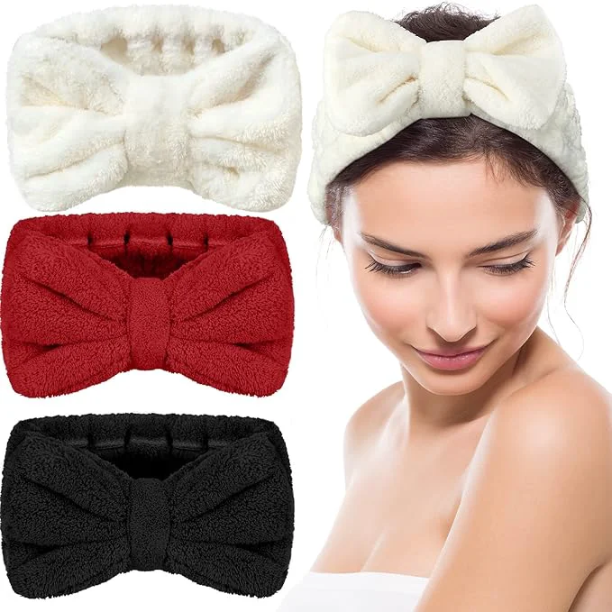 Detailed 3 Pieces Towel Headbands for Women Makeup Headband for Washing Face Makeup Spa Original