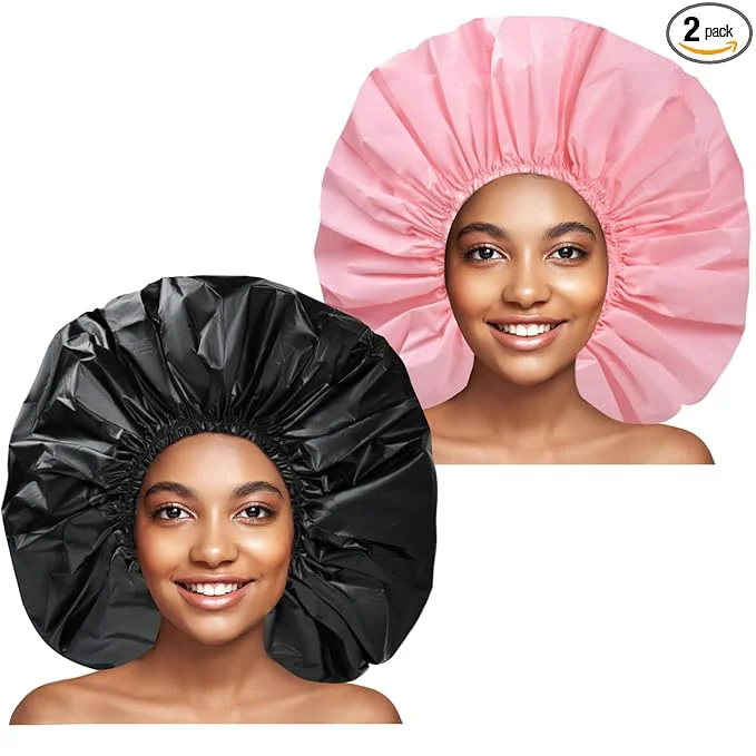 Recyclable Extra Large Shower Cap 2 PCS Waterproof Shower Caps Unique