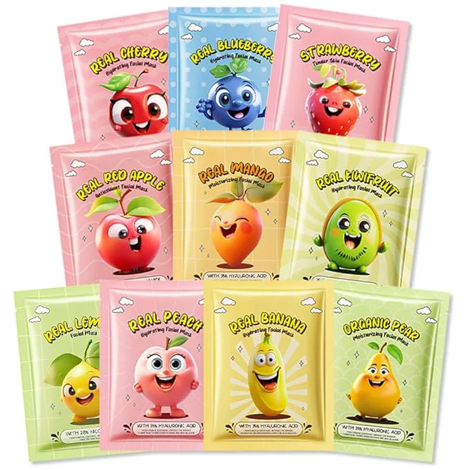 Carefully Designed Kaely 10 Pack Fruit Face Masks for Kids Kids Face Mask Spa Day Kit Supplies Natural