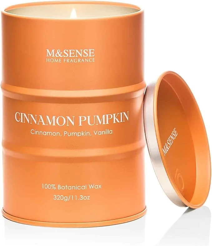 Pure M SENSE Cinnamon Pumpkin Scented Candles Christmas Decor Natural Non Toxic User-Friendly