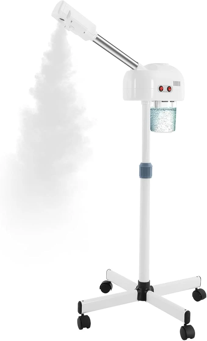 Eco-Friendly Professional Stand Facial Steamer w Hot Mist – Adjustable Height 360° Nozzle Consistent