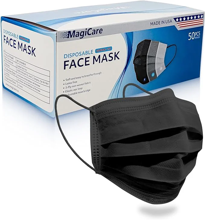 Safe ARE USA Made Black Face Masks Disposable Effective