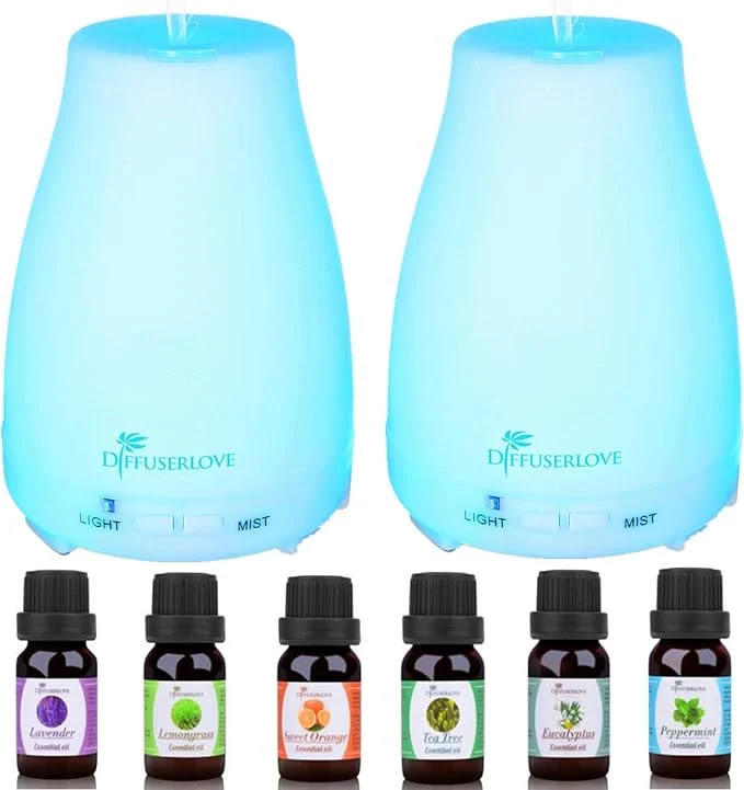 Premium Diffuserlove 2 Pack 200ml Essential Oil Diffuser Ultrasonic Aromatherapy Optimized