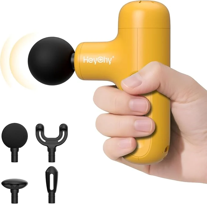 Convenient HEYCHY Super Mini Massage Gun Deep Tissue Handheld Percussion Muscle Massager Flexible