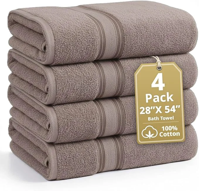 Sophisticated LANE LINEN Cotton Bath Towels Set of 4 Consistent
