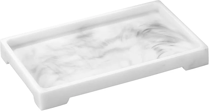 Organic Luxspire Resin Vanity Tray Bathroom Toilet Tank Storage Tray 10.03 x 5.9 in Enhanced