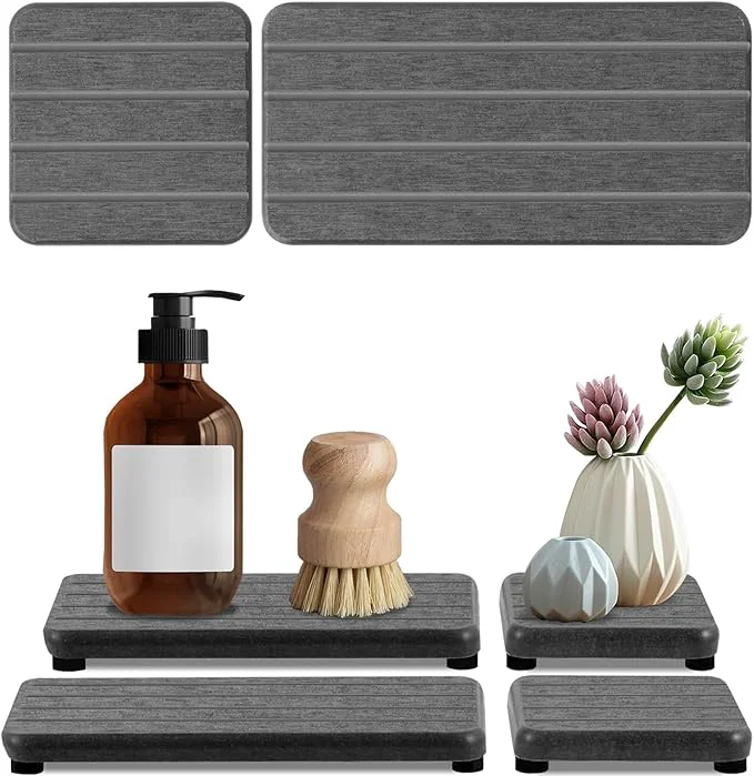 Quality 4PCS Fast Drying Diatomite Stone Soap Tray Premium Material