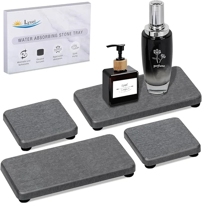 Proven 4PCS Water Absorbing Stone Tray Minimalist