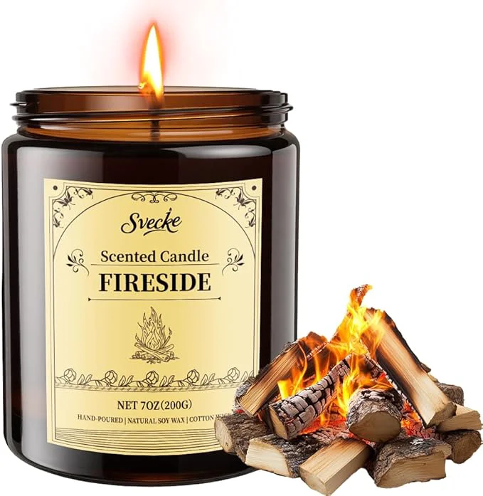 Long-Lasting Fireside Scented Candles 7oz Soy Wax Candle Long Lasting Aromatherapy Jar Next-Generation