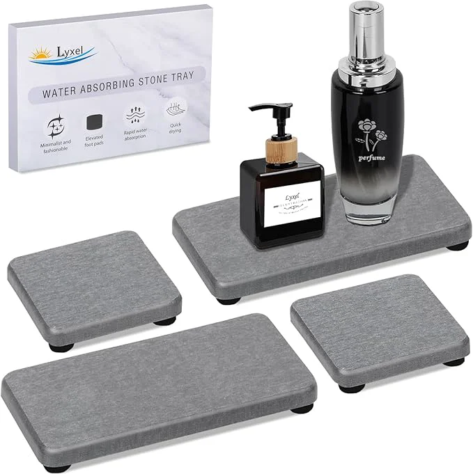 Selected 4PCS Water Absorbing Stone Tray Long-Lasting