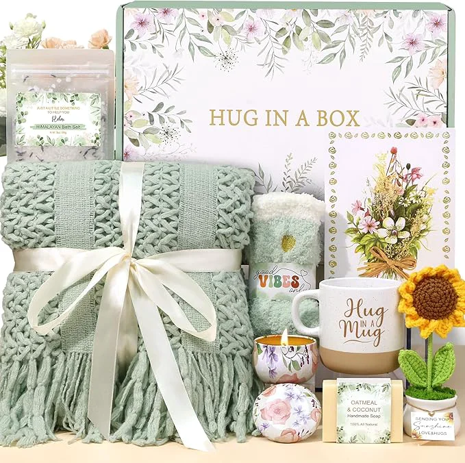 Prestigious Get Well Soon Gift Baskets for Women Self Care Gifts for Women Birthday Spa Green