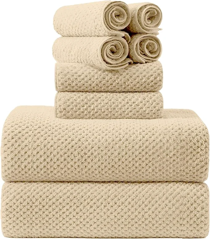 Functional 8-Piece Bath Towel Set 2 Extra Large Bath Towel Sheets 2 Hand Towels and 4 Modern