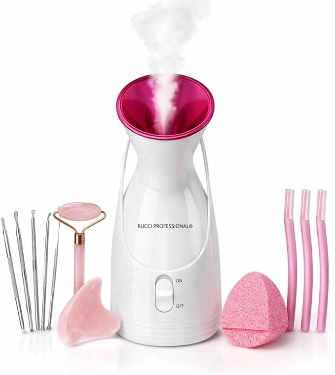 Enhanced Nano Ionic Facial Steamer Spa Kit 12-Piece Skincare Set Sustainable