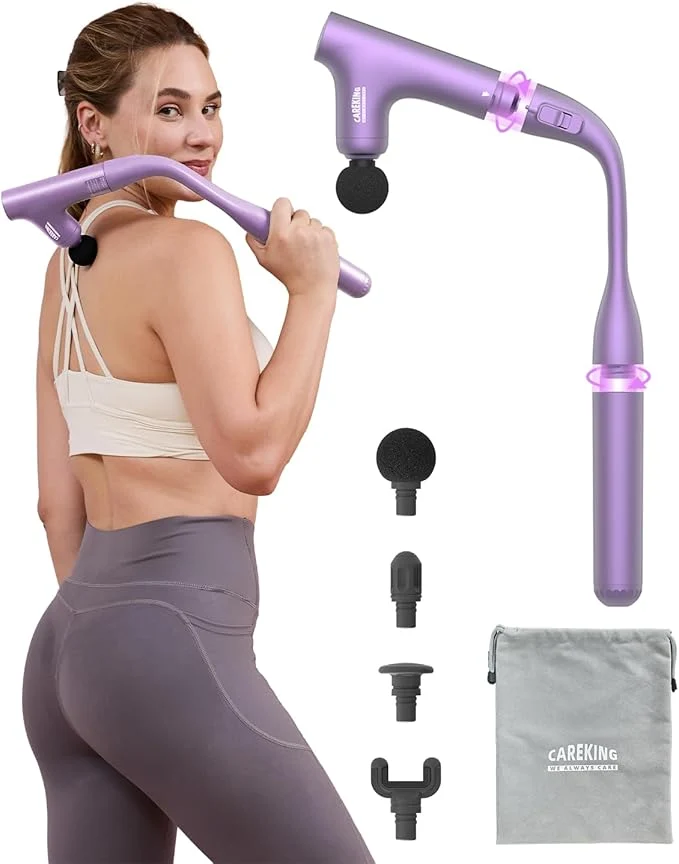 Contemporary 3-in-1 Detachable Massage Gun Deep Tissue Ergonomic Extension Handle Back Lightweight