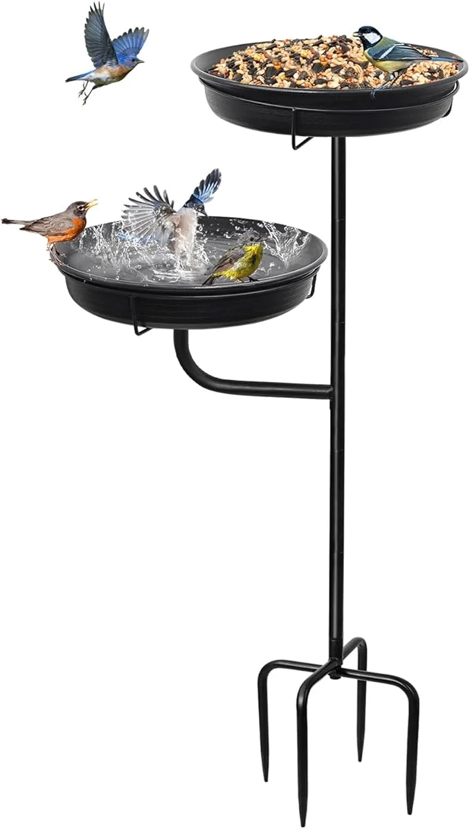 Fine standing Birdbaths Bowl Outdoor Standing Garden Bird Bath Bird Feeder Natural