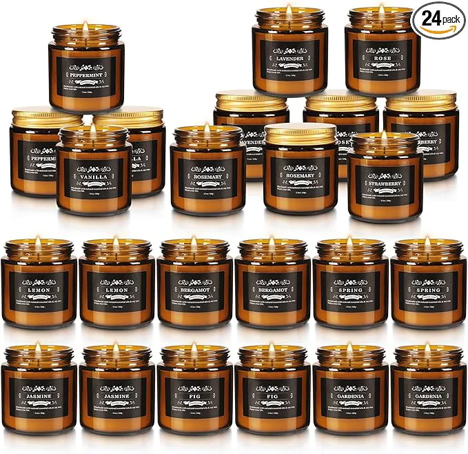 Smart 24 Packs Scented Candles for Home 3.05oz，Soy Wax Aromatherapy Candles Innovative
