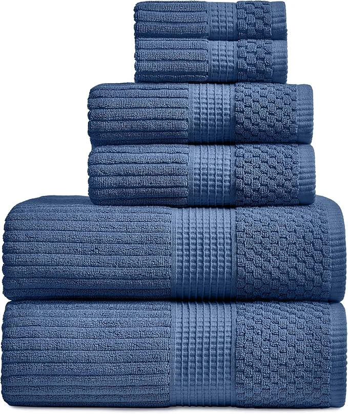 Comfortable Springtree Home Cotton Bath Towel Set 6 Piece Set Absorbent Outstanding