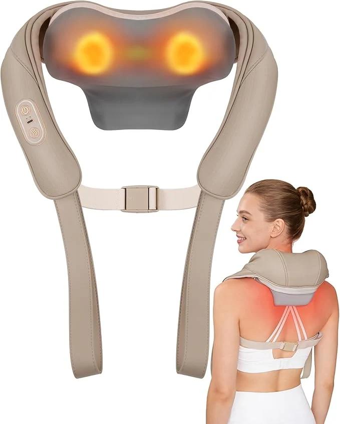 High-Performance Neck Massager with Heat Cordless Shiatsu Back Shoulder Massage Tools Easy-to-Use