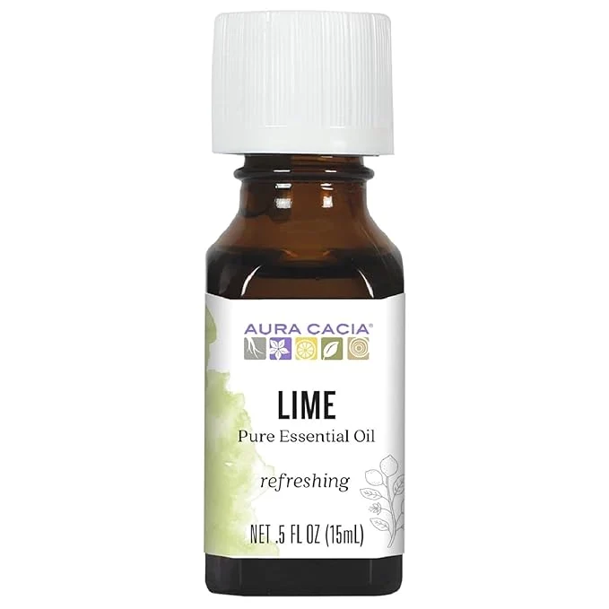 Premium Aura Cacia Essential Oil Freshening Lime 0.5 Fluid Ounce Certified